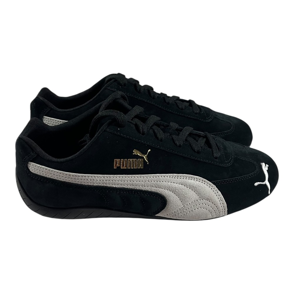 Puma Speedcat Black Suede Men's Athletic Shoes Gold Lettering Size 10 New - Picture 8 of 15